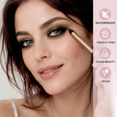 Miniatura 7 de Artisan L'uxe Beauty Velvet Jumbo Delineador de ojos verde oliva con afilador gratuito Maquillaje mezclable para ojos ahumados – Delineador