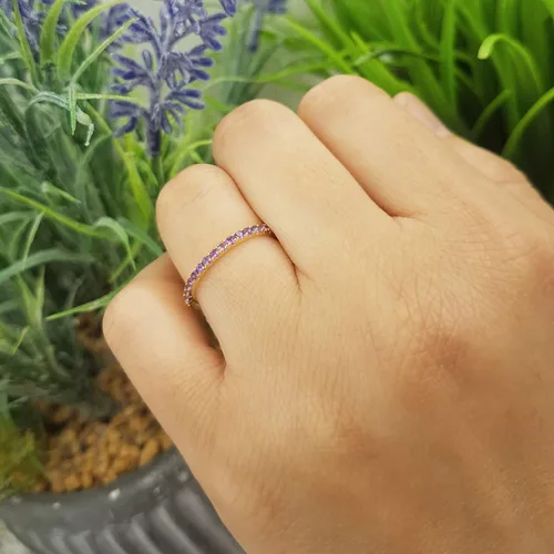 Miniatura 2 de Dazzlingrock Collection Anillo de boda elegante con piedras preciosas o diamantes redondos para mujer en oro macizo