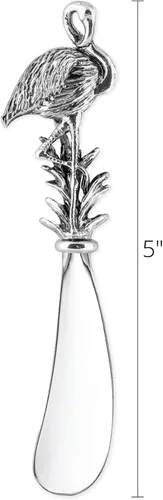 Miniatura 3 de UP ware American Flamingo - Juego de esparcidores de mantequilla de aleación de zinc con asas decorativas para queso, crema y salsas, plateado, 5