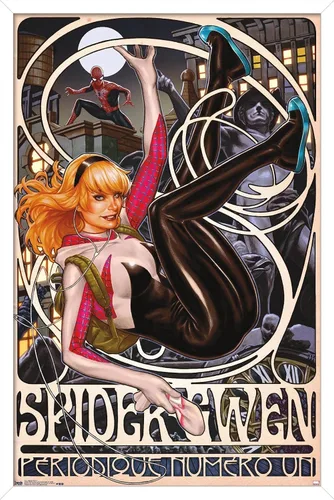 Miniatura 13 de Trends International Marvel Comics - Póster de pared de Spider-Gwen - Cover #1, 14.725 x 22.375 pulgadas, versión enmarcada de madera de granero