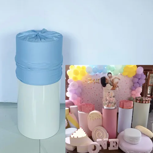 Miniatura 2 de Fundas cilíndricas azules para decoración de fiestas, color azul claro, fundas de pedestal para niños, baby shower, fiesta de cumpleaños, banquete
