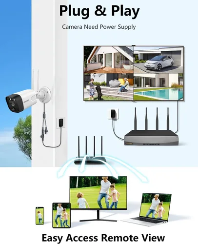 Miniatura 9 de (2026 Update) 5MP Wireless WiFi Outdoor Security Camera System with Dual Antenna Cameras, 55% Stronger Signal, 130° Wide Angle, 2-Way Audio, No