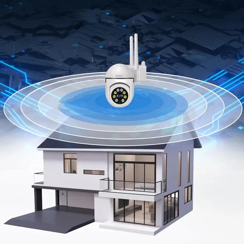 Miniatura 8 de CKK Cámara de seguridad 1080P para exteriores, 2 cámaras PTZ WiFi de 2 MP para el hogar (doble banda 2.4G/5G), panorámica/inclinación de 360°