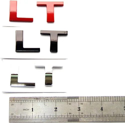Miniatura 3 de 1 emblema de placa de identificación OEM LT compatible con Silverado Sierra Tahoe Suburban Glossy (2007-2018 negro)
