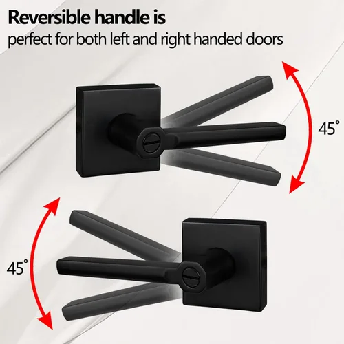 Miniatura 5 de NEWBANG Palanca de puerta de cama/baño para privacidad Baño e interior Manija de cerradura de puerta en negro mate envejecido, HD1601-DB-BK-1P