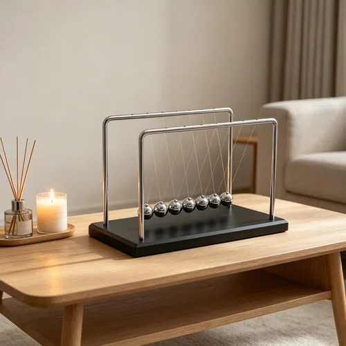 Miniatura 4 de QLKUNLA Newtons Cradle Balance Balls Science Physics Gadget Decoración de escritorio Juguete de movimiento cinético para el hogar y la oficina, 7