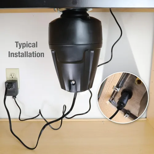 Miniatura 2 de Danco Interruptor de aire de montaje superior para trituradores de basura con longitud de rosca extendida en parte trasera mate (12037)