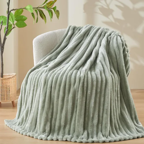 Miniatura 88 de NEWCOSPLAY Manta de Tiro Súper Suave Aqua Franela Sedosa Premium Forro Polar Jacquard Acanalado 3D Ligero Manta de Cama Uso en Todas las Estaciones