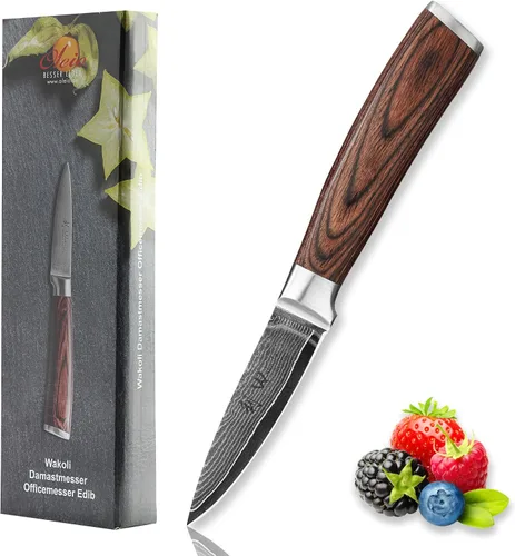 Miniatura 20 de Wakoli EDIB Cuchillo de chef Damasco – Cuchillo de cocina de estilo japonés de 7.9 pulgadas, hoja de acero de Damasco de 67 capas con núcleo VG10, 1