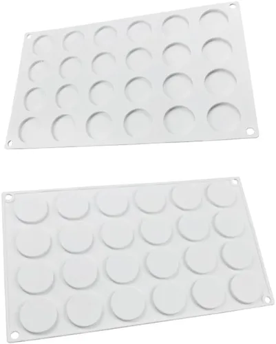 Miniatura 2 de Molde de silicona para sellos de disco redondo plano, molde adhesivo para encerar, molde para pastel de chocolate, molde para hornear, bandeja