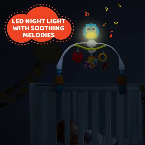 Miniatura 4 de Arco de juguete para cochecito de bebé con música relajante y luces - Arco de actividad ajustable y accesorios de juego - Barra de juguete para bebé