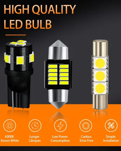 Miniatura 2 de Paquete de bombillas LED blancas compatibles con Mazda CX-5 CX5 2013 2014 2015 2016 2017 2018 2019 Mazda CX-5 CX5 Luz de domo de mapa interior + luz