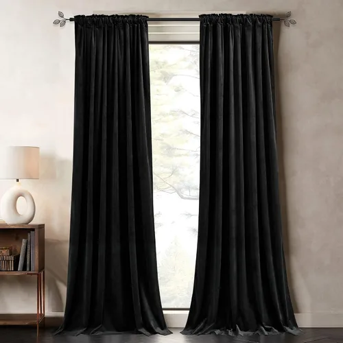 Miniatura 21 de Pony Dance Cortinas de terciopelo blanco de lana, suaves, clásicas, sólidas, aisladas térmicas, para sala de estar, protección de privacidad, lana