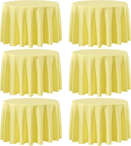 Miniatura 26 de Paquete de 2 manteles redondos de 90 pulgadas, manteles lavables de poliéster de lino decorativo para la mesa del comedor, banquetes, fiestas