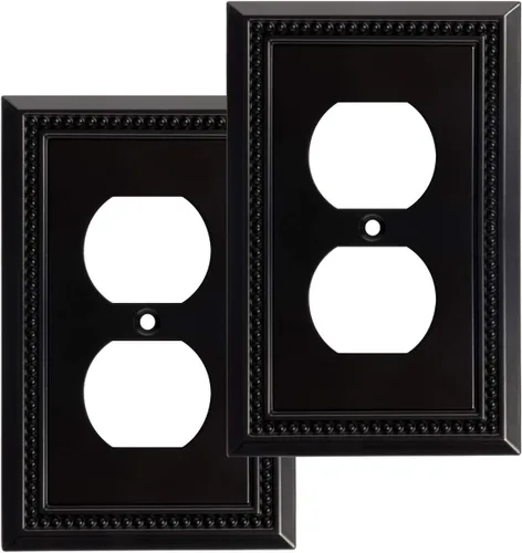 Miniatura 44 de Henne Bery Sunken Pearls - Placa de interruptor/placa de pared y cubierta de salida (decorador individual, 2 unidades, negro mate)