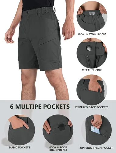 Miniatura 4 de Stlight Pantalones cortos de senderismo para hombre, de secado rápido, ligeros, tácticos, con múltiples bolsillos, para camping, pesca, golf