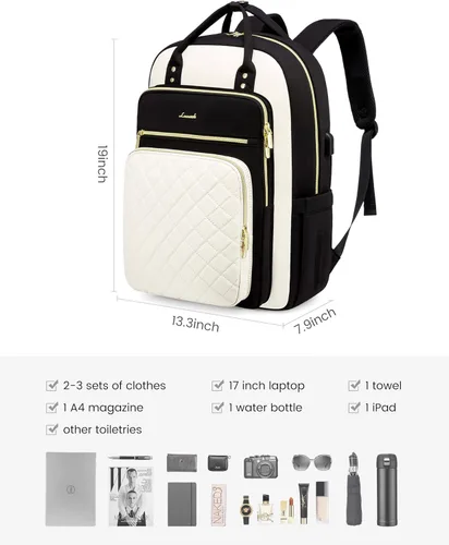 Miniatura 2 de LOVEVOOK Mochila para computadora portátil para mujer, mochila para trabajo de viaje, bolsa de computadora para enfermera, profesora, bolsa