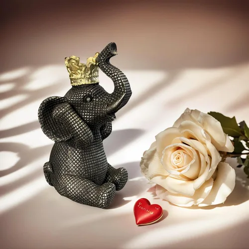 Miniatura 4 de Etlemonde Estatua de elefante para el hogar, decoración de rey negro y dorado con corona de elefante, escultura de elefante para sala de estar