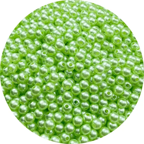 Miniatura 54 de 100 cuentas de perlas para manualidades, perlas de resina de 0.47 pulgadas para hacer joyas, cuentas redondas a granel con agujero para collares