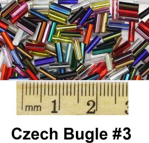 Miniatura 3 de Cuentas de cristal checo de corneta ~ Tamaño # 3 (1/4" 0.236 in) ~ Multi Mix Tub