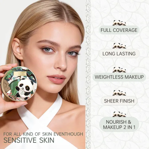 Miniatura 2 de CATKIN Panda Land Base Cushion de Cobertura Completa, Transpirable Hidratante Nutritiva Sin Poros, Maquillaje Facial Seguro para Piel Sensible