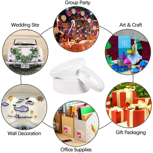 Miniatura 5 de Cinta adhesiva de doble cara para manualidades, regalos, artes, fotografía, álbumes de recortes, rasgón a mano, respaldo de papel 1/2 pulgada
