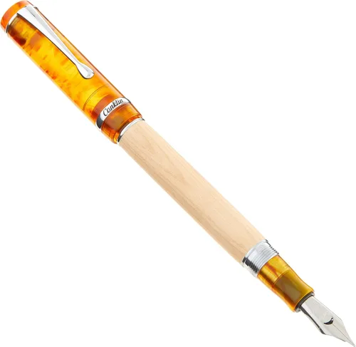 Miniatura 16 de Conklin Duragraph - Pluma estilográfica ámbar, punta media de oro macizo de 14 quilates, elegante herramienta de escritura con acabado ámbar cálido