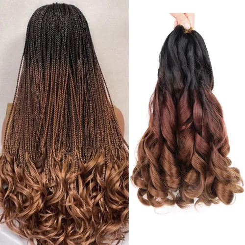 Miniatura 42 de Cabello rizado francés para trenzar de 12 pulgadas, 8 paquetes de cabello rizado preestirado para trenzas de caja, rizos franceses, trenzas