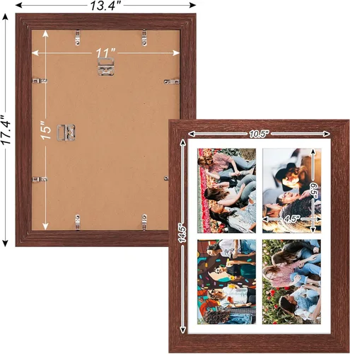 Miniatura 134 de Marcos de Fotos Collage de 13.5X15.5 con 7 Aberturas para Fotos de 4X6, Marco de Fotos Múltiples con Paspartú para Decoración de Pared, Grano