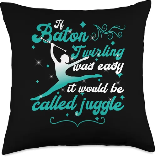 Miniatura 4 de If baton twirling was easy - majorette baton twirler Throw Pillow