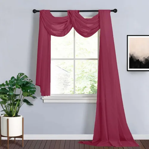 Miniatura 13 de Efavormart - Paneles de cortina de organza transparente verde salvia de 18 pies, cenefa para ventana, arco de boda, tela drapeada para mesa