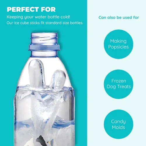 Miniatura 4 de Jacent Bandeja reutilizable de silicona y plástico para cubitos de hielo, cubos de hielo fáciles de empujar y reventar para botella de deportes