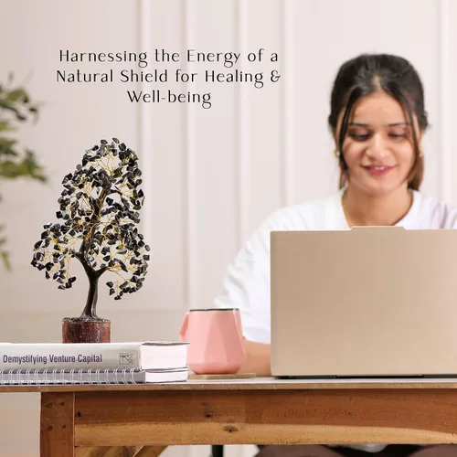 Miniatura 5 de Árbol de cristal, árbol de turmalina, bonsái artificial, 10-12 pulgadas, decoración de chakras, decoración para el hogar, oficina, árbol de dinero
