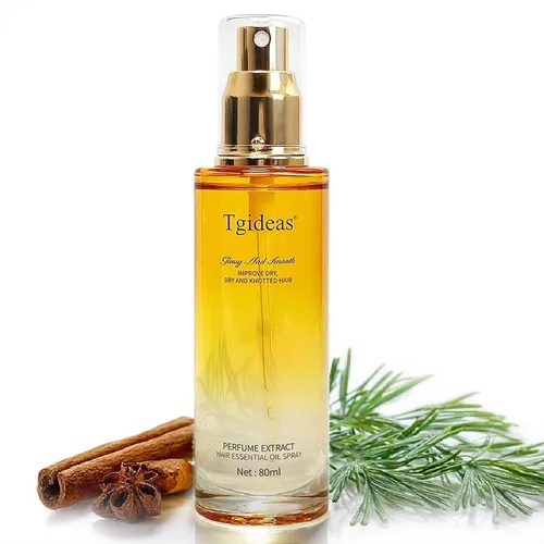 Tgideas Spray de aceite para el cabello – Aceite acondicionador sin enjuague con aceite de jojoba y manteca de karité – Spray de aceite transparente