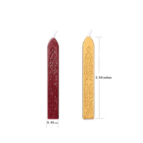 Miniatura 3 de 12 varillas de cera de sellado con mechas para sello de letras para invitaciones de boda, decoración de embalaje (rojo y dorado)