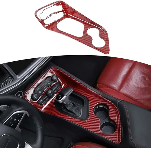 Miniatura 9 de RT-TCZ para Challenger Cubierta de Recorte de Panel de Cambio de Marchas de Fibra de Carbono de la Consola Central para Dodge Challenger 2015-2023