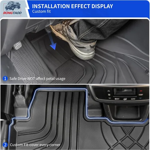 Miniatura 3 de Rongtaod Tapete de suelo compatible con Toyota Highlander 2014-2019, tapete de carga, forro de carga para asiento trasero, protector de suelo