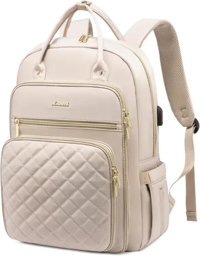 Miniatura 13 de LOVEVOOK - Mochila para portátil para mujer, resistente al agua, mochila de trabajo y viaje, con monedero, elegante, mochila de negocios, mochila