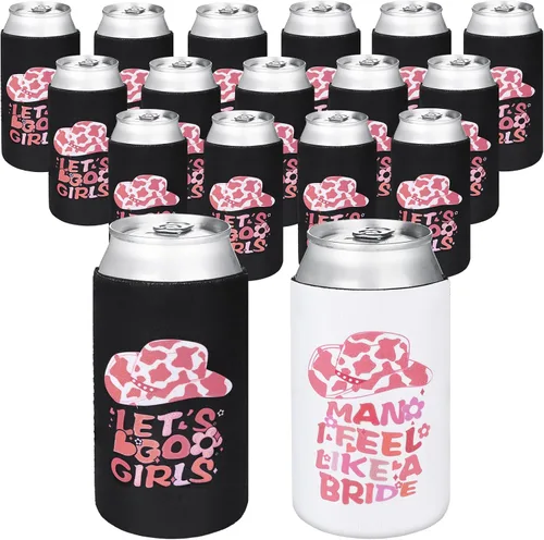 Miniatura 7 de Preboun Enfriadores de latas retro para despedida de soltera, hippies, groovy, decoración de discoteca de los años 70, fundas temáticas