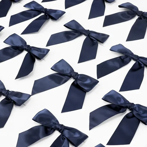 Miniatura 60 de AIMUDI Lazos de Satén Azul Real con Nudo Giratorio para Bolsas de Golosinas 4.5" Lazos Azules Pre-Atados para Envolver Regalos Lazos de Cinta Azul