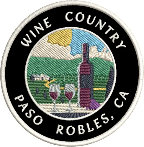 Vinyard - Wine Country - Paso Robles, California 3.5 pulgadas bordado DIY hierro o coser parches decorativos vacaciones aventura tema novedad
