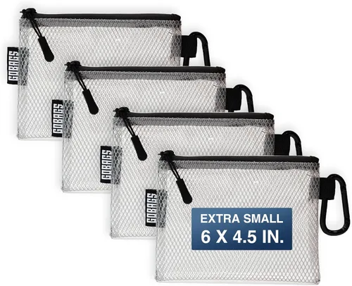 Miniatura 13 de GOBAGS Air Production Bolsa Mediana Transparente con Cremallera (Paquete de 4) – Organizador de Cables y Bolsa de Equipo de Viaje para Electrónicos
