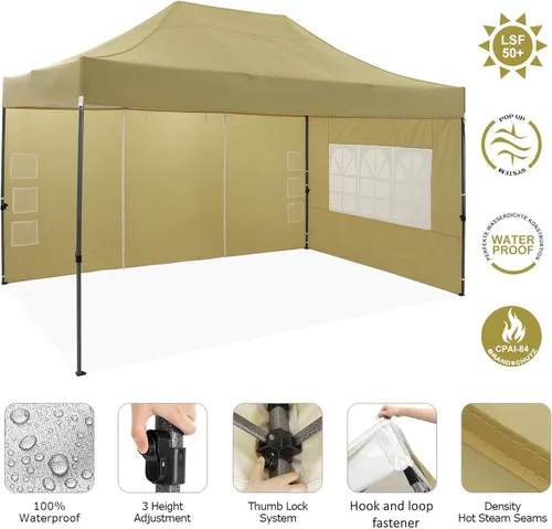 Miniatura 239 de COBIZI Tienda de campaña desplegable de 6.6 x 6.6 pies, toldo resistente, fácil de instalar, impermeable, para exteriores, fiestas, playa, jardín