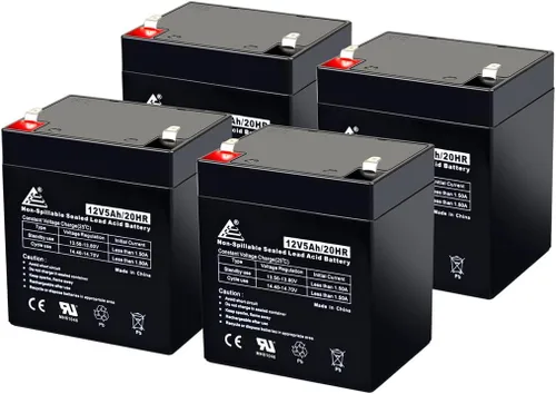 Miniatura 6 de Paquete de 10: 12V 5AH VRLA AGM 12V 5AH Batería recargable para LiftMaster 485LM/Craftsman 53918/Chamberlain 4228 Abrepuertas de garaje, alarma