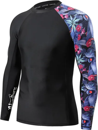 Miniatura 11 de HUGE SPORTS Camiseta de protección contra erupciones de manga larga para hombre UPF 50+ con protección UV, de secado rápido, con costuras de Bosque