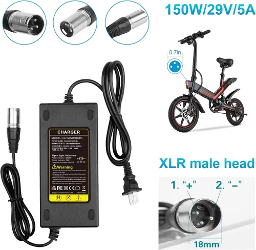 Miniatura 5 de Cargador XLR macho de 29V 5A de 3 pines para batería de 24 V para movilidad del orgullo, silla eléctrica Jazzy, Lakematic, Golden Technologies