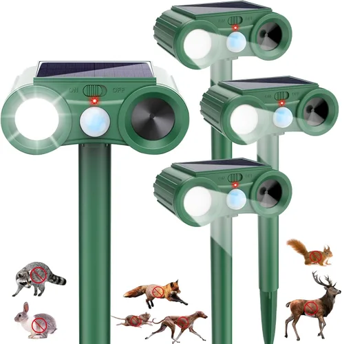 Repelente solar de animales 2026, dispositivos repelentes de ciervos para exteriores, impermeable, repelente ultrasónico, control disuasorio de