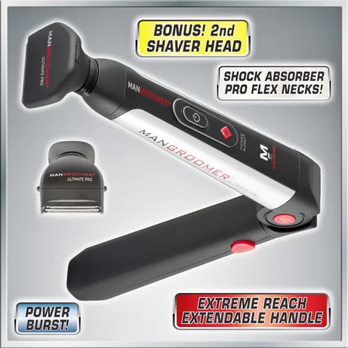 Miniatura 6 de Mangroomer Ultimate Pro Back Shaver con asa 2 cabezas de shock absorber Flex, Bisagra de energía, Extreme Reach y Power Burst