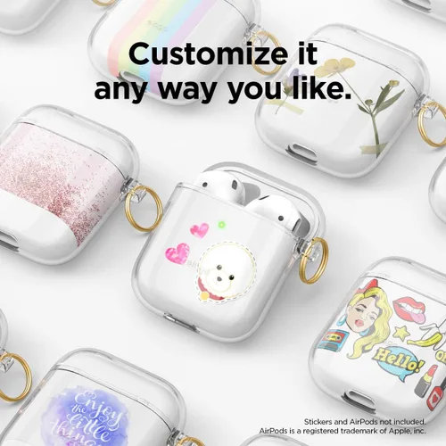 Miniatura 7 de Elago - Funda con llavero para audífonos AirPods 1 y 2 de Apple Transparente