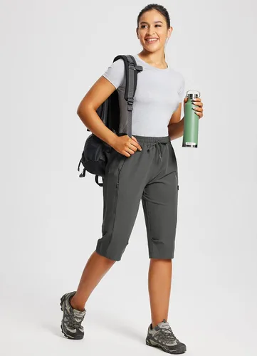 Miniatura 6 de BALEAF Pantalones cortos de 15 pulgadas de largo para mujer, pantalones cortos capri por debajo de la rodilla, ligeros, de secado rápido, cintura